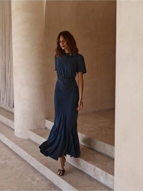 Dissh | Campbell Crewneck Midi Dress in Ink US 6/AUS 10